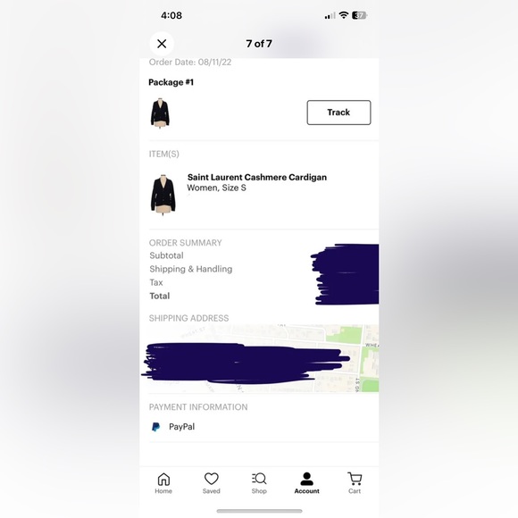 **SOLD** Saint Laurent Cashmere Cardigan Navy blue knit Small sweater $1690 - Picture 7 of 7